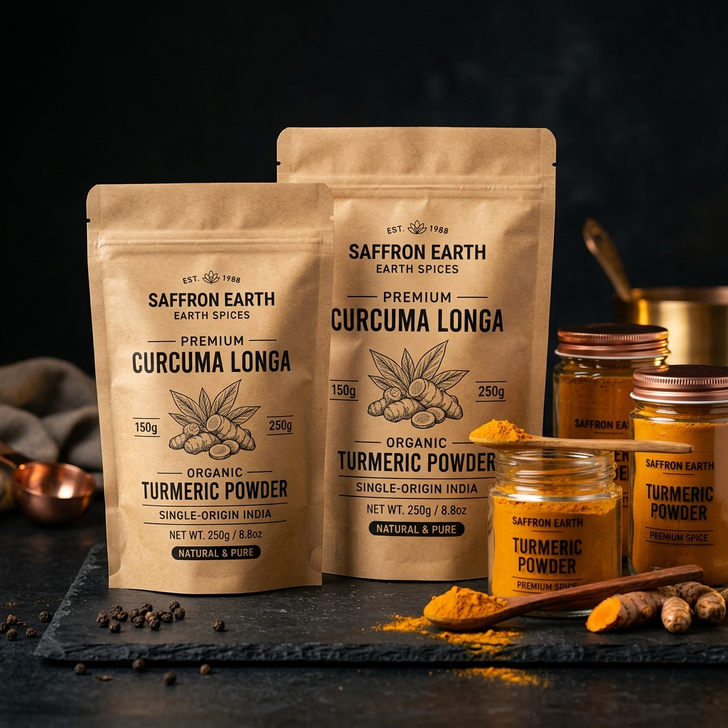 Custom branded turmeric packaging solutions for international markets